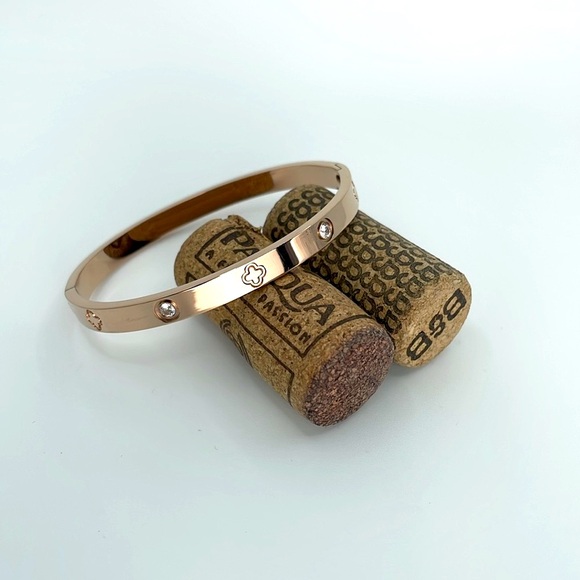 Stainless Steel 18k Gold Plated Bangle Bracelet - Picture 4 of 6